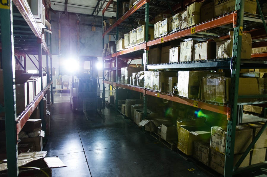 LED floodlight forklift truck warehouse