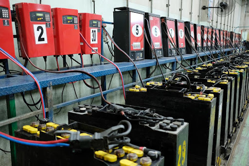 warehouse forklift battery Charging points