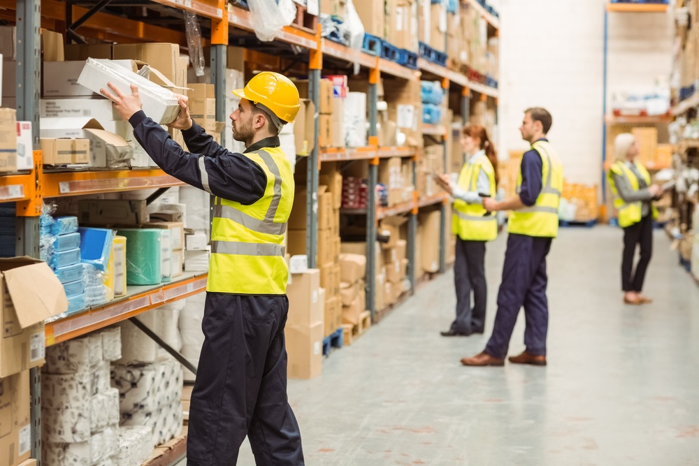 Warehouse employees at work