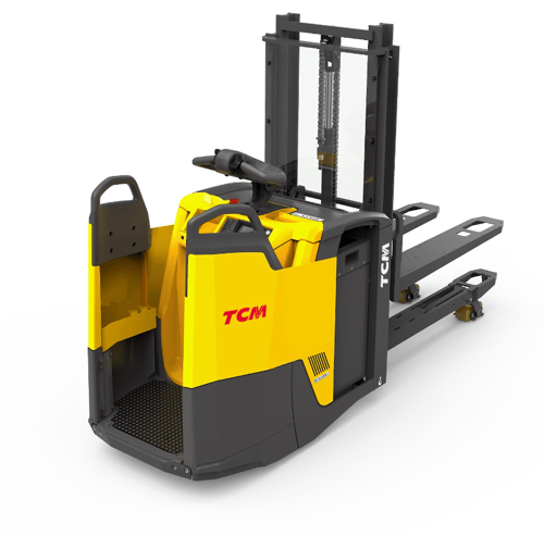 TCM's ride-on double pallet stacker
