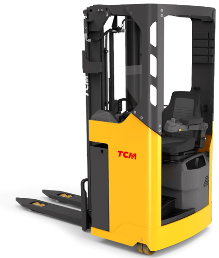TCM SSO yellow sit-on stacker forklift